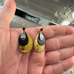 Elegant Gold and Silver Teardrop Earrings